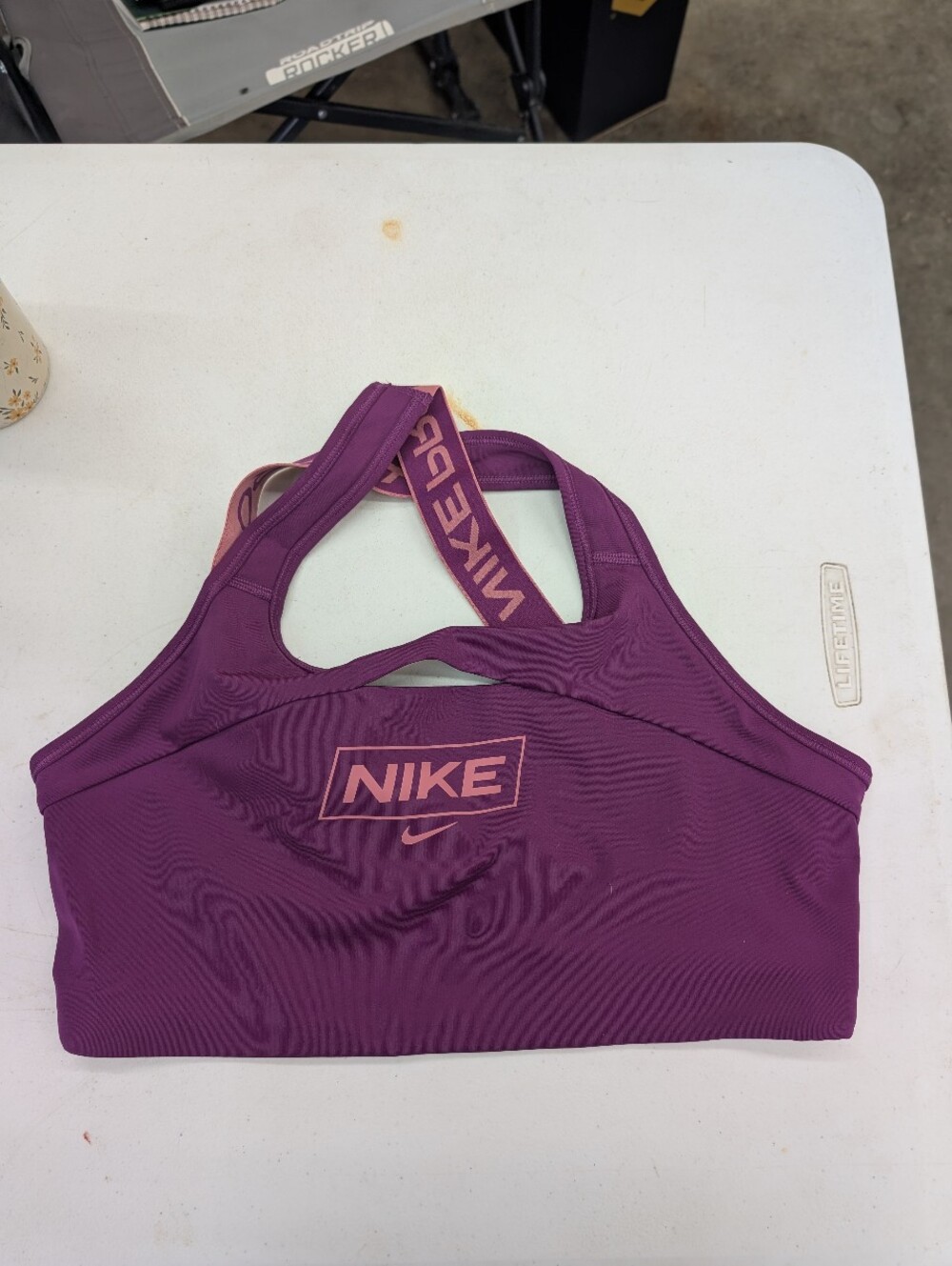 Nike Women's Purple Sports Bra - Supportive Racerback